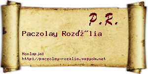 Paczolay Rozália névjegykártya