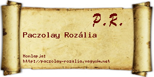 Paczolay Rozália névjegykártya