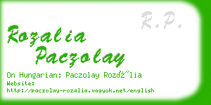 rozalia paczolay business card